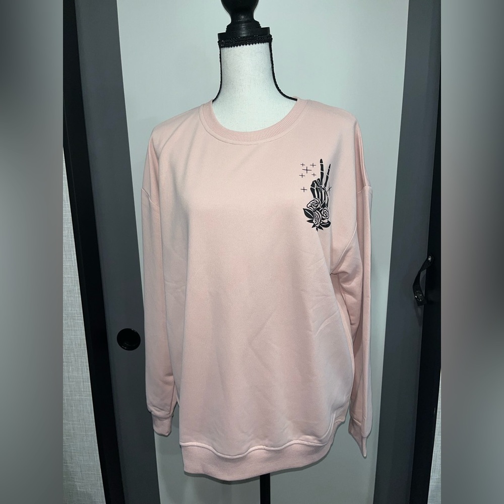 Pink Expensive, Difficult, and Talks Back Long Sleeve Graphic Crewneck Sweater